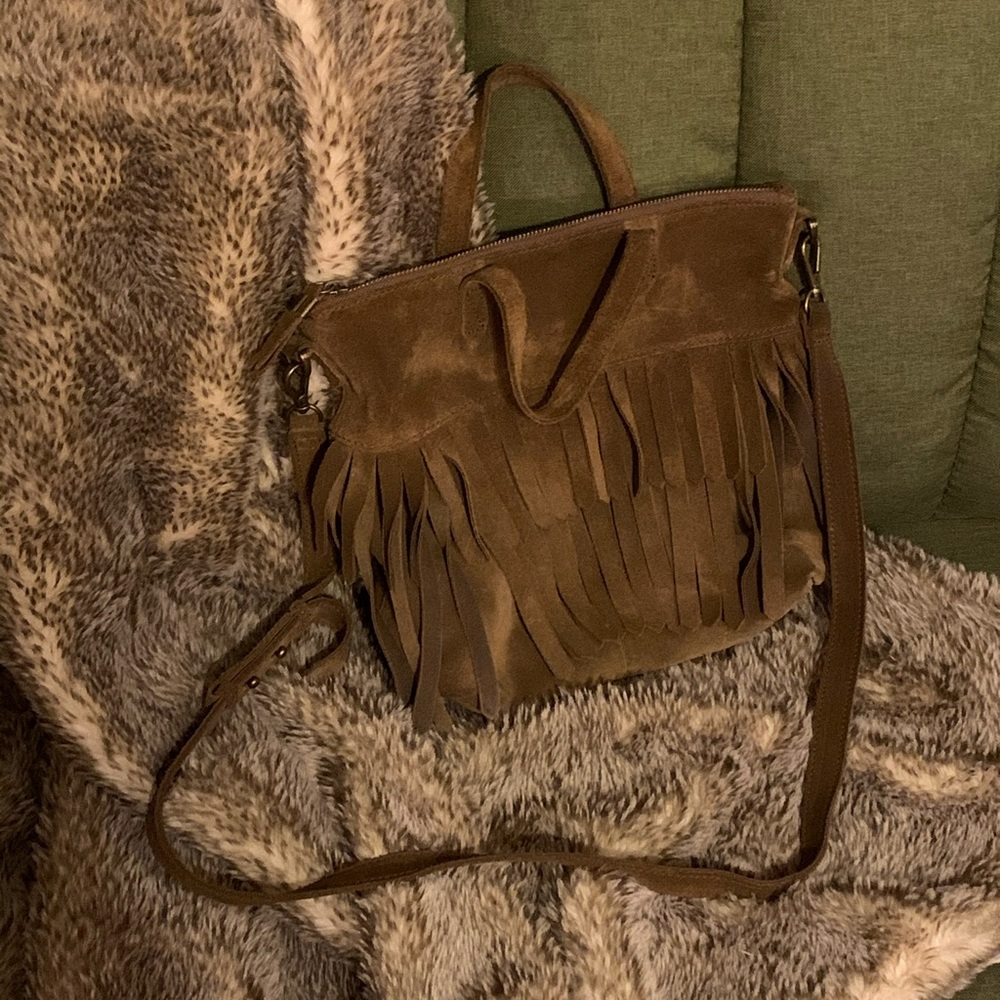 Madewell suede fringe bag